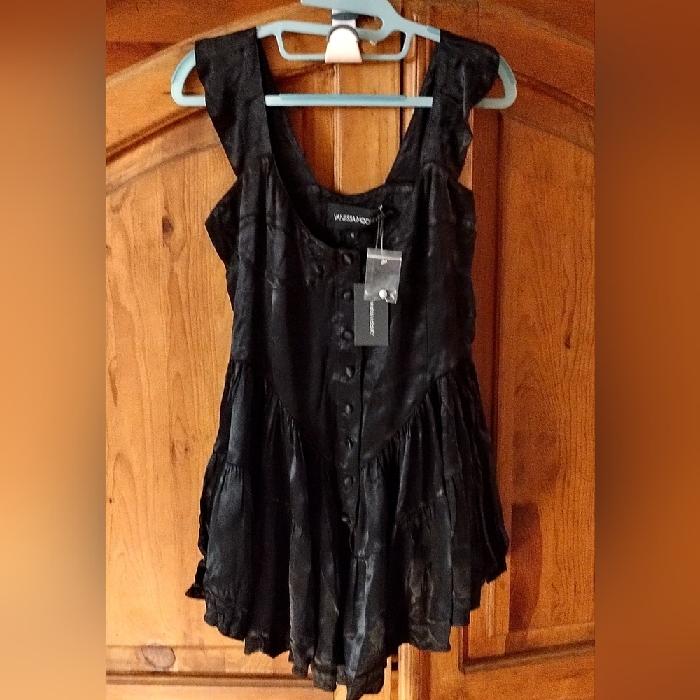 Vanessa Mooney The Elisabeth Bustier Satin Romper Dress Size Small NWT